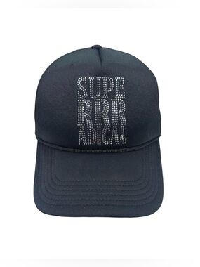SupeRRRADICAL Mesh Back Rhinestone Trucker Hat - One Size